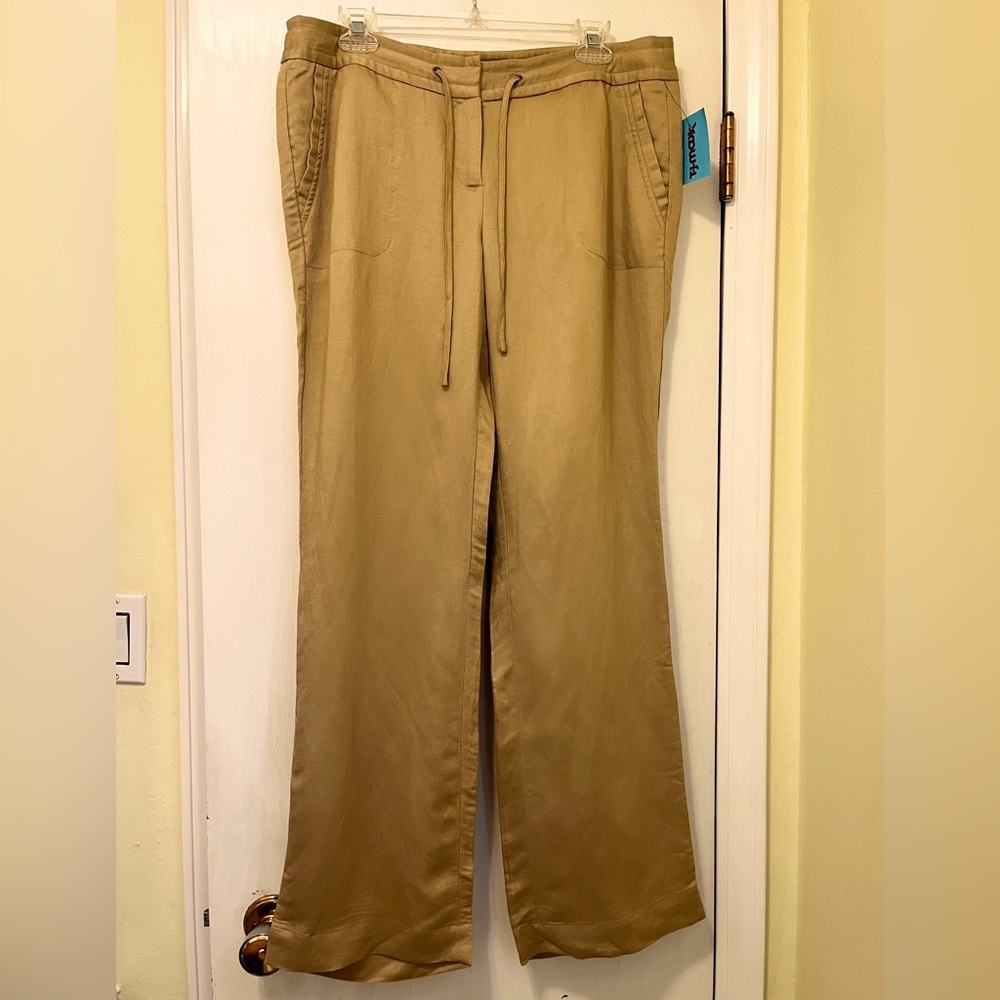 NWT Willi Smith Lightweight Khaki Tan Pants Mid Rise Trousers Office size 10